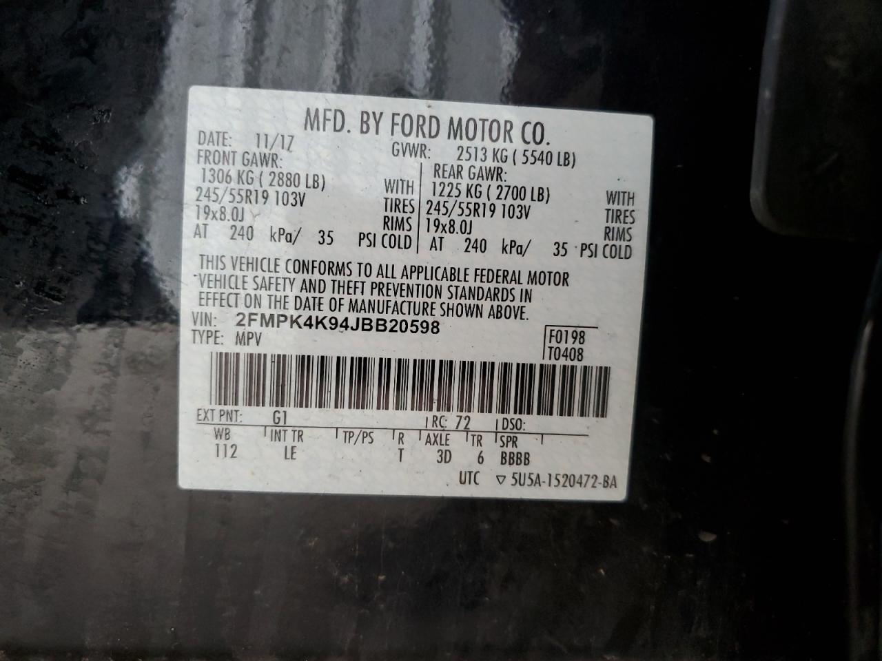 FORD EDGE TITANIUM 2018