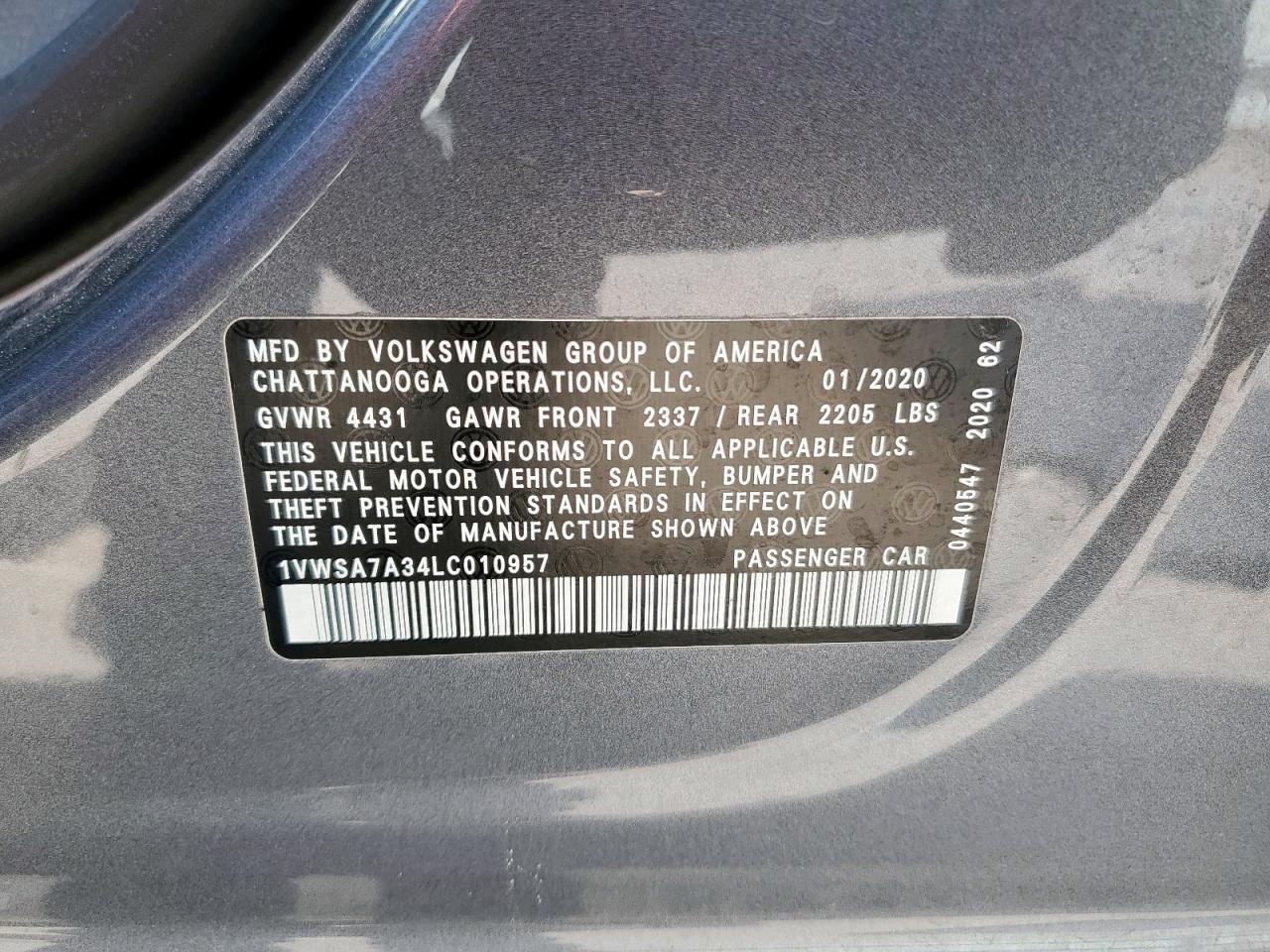 VOLKSWAGEN PASSAT SE 2020