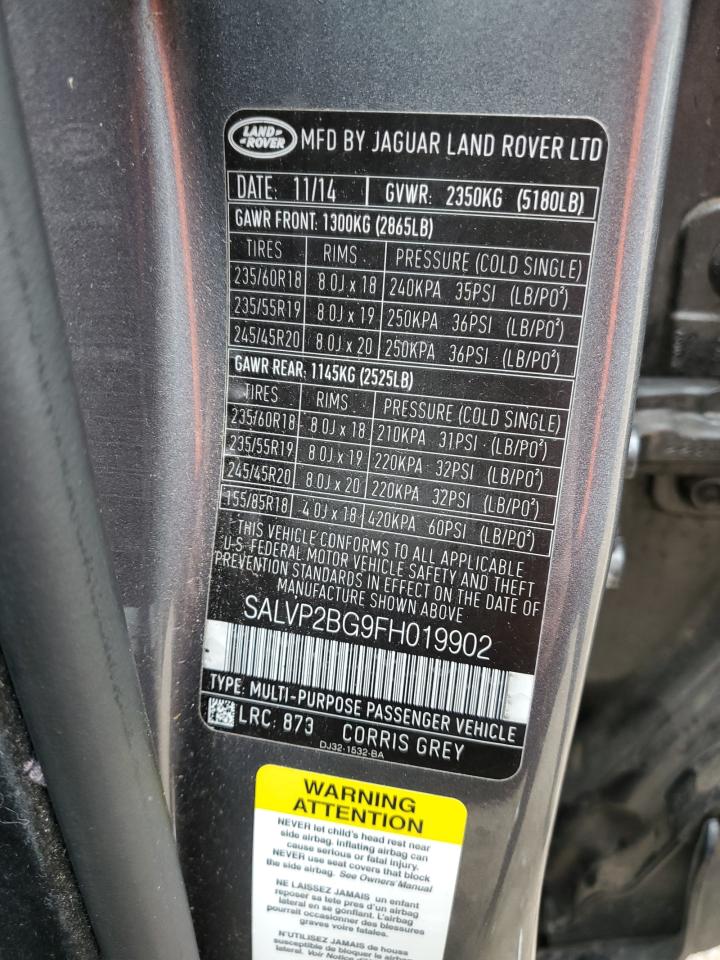 LAND ROVER RANGE ROVER EVOQUE PURE PLUS 2015