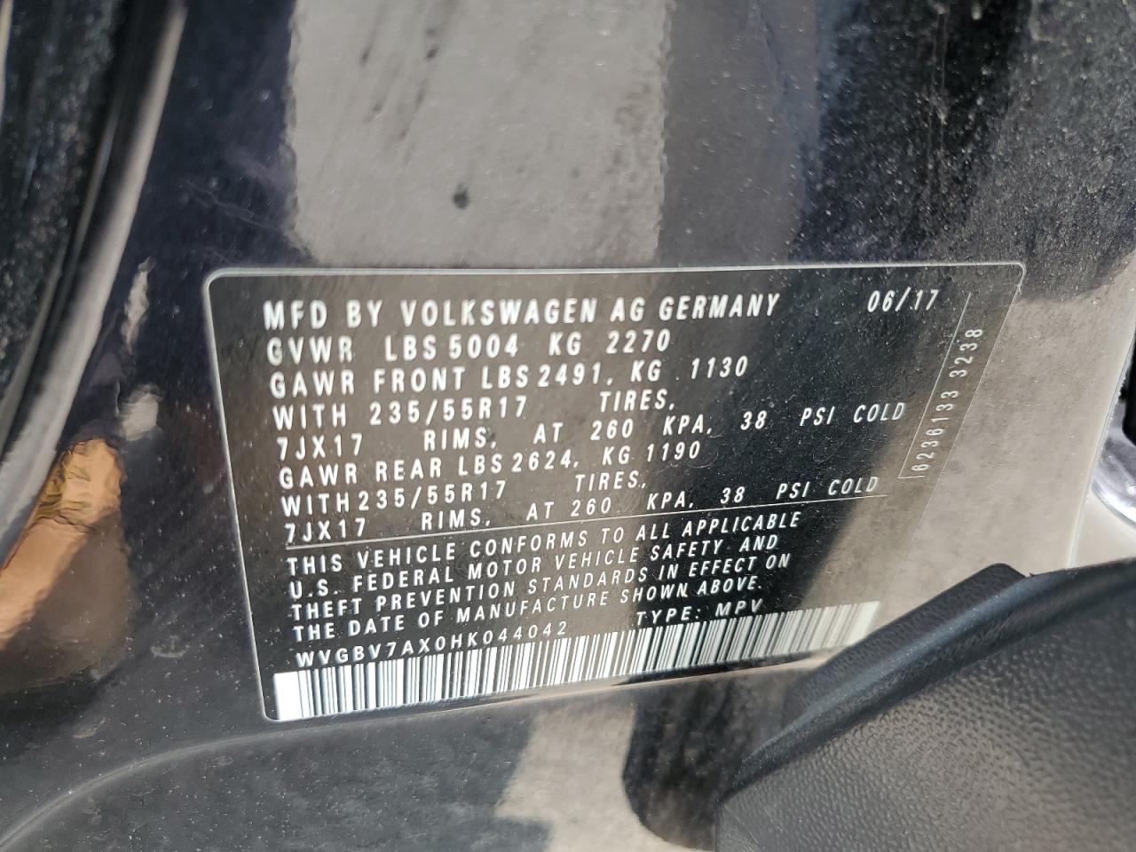 VOLKSWAGEN TIGUAN S 2017