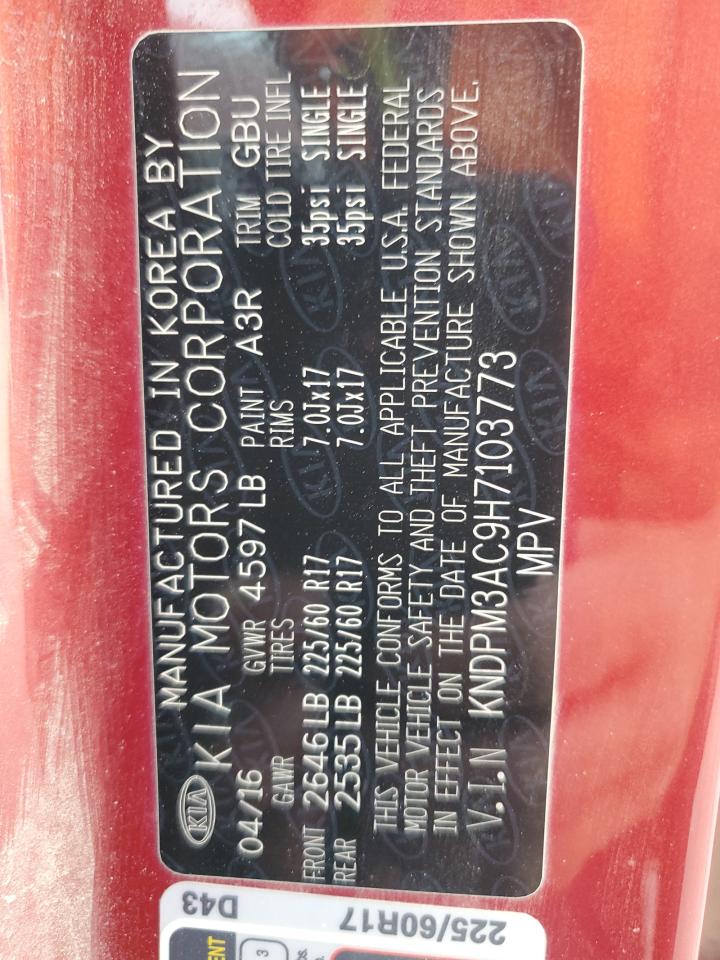 KIA SPORTAGE LX 2017