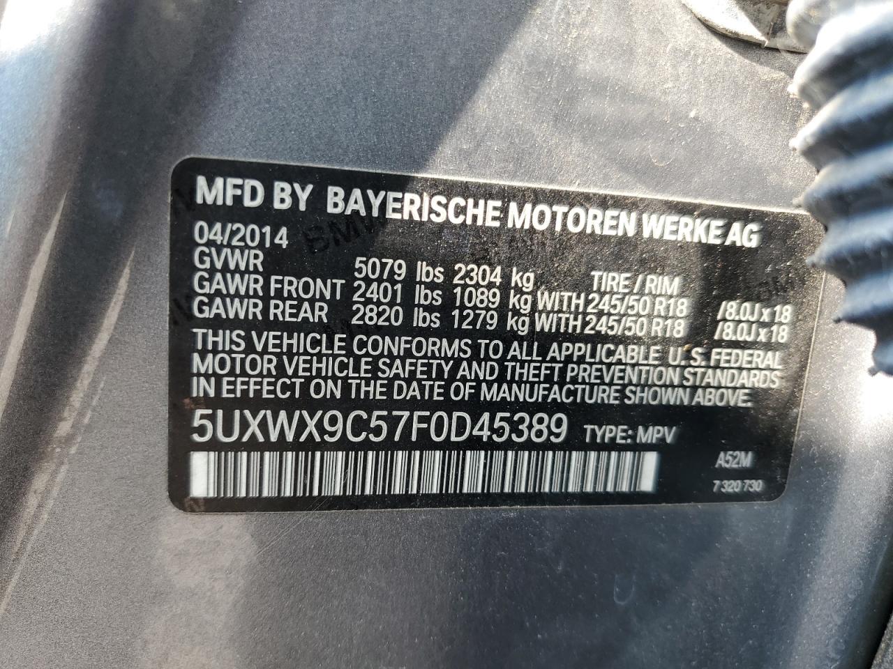 BMW X3 XDRIVE28I 2015