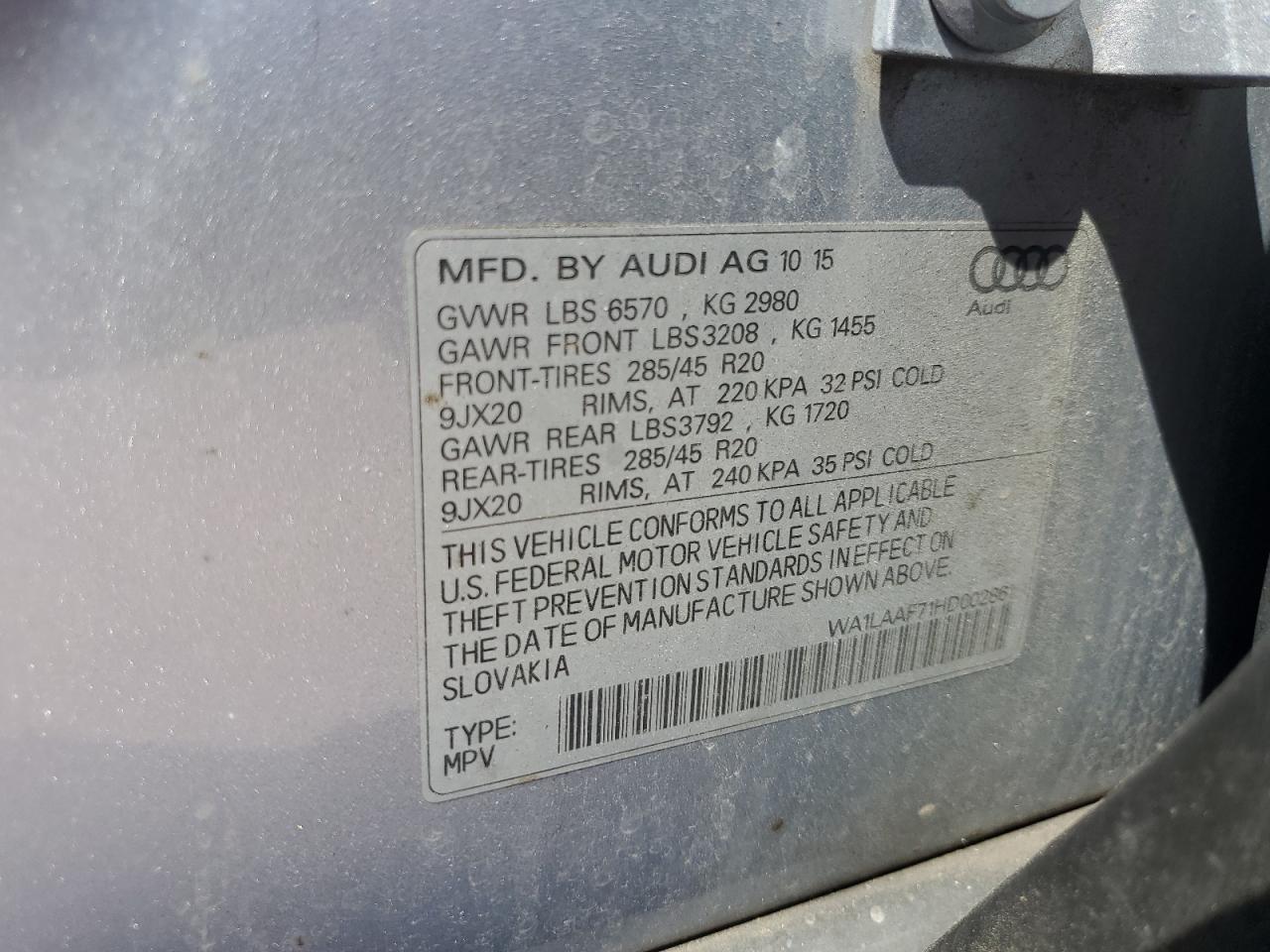 AUDI Q7 PREMIUM PLUS 2017