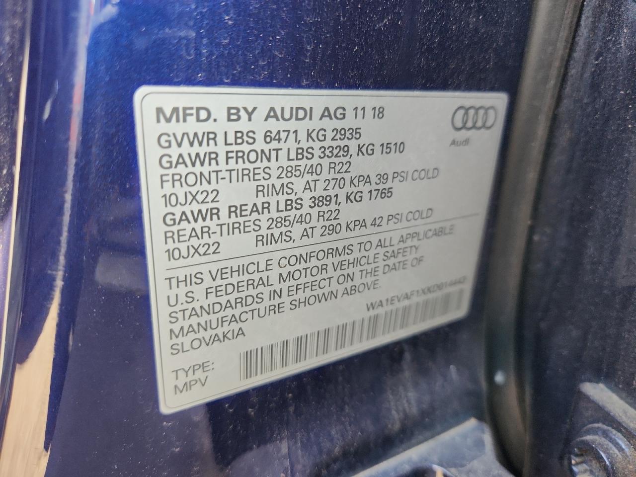 AUDI Q8 PREMIUM PLUS S-LINE 2019