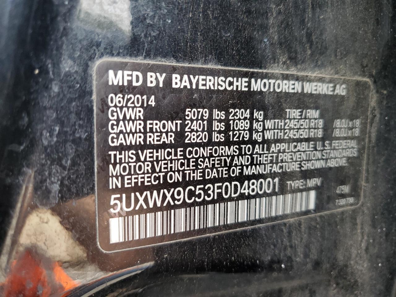 BMW X3 XDRIVE28I 2015