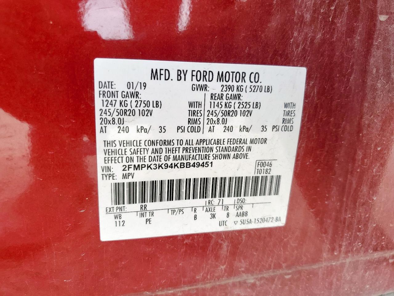 FORD EDGE TITANIUM 2019