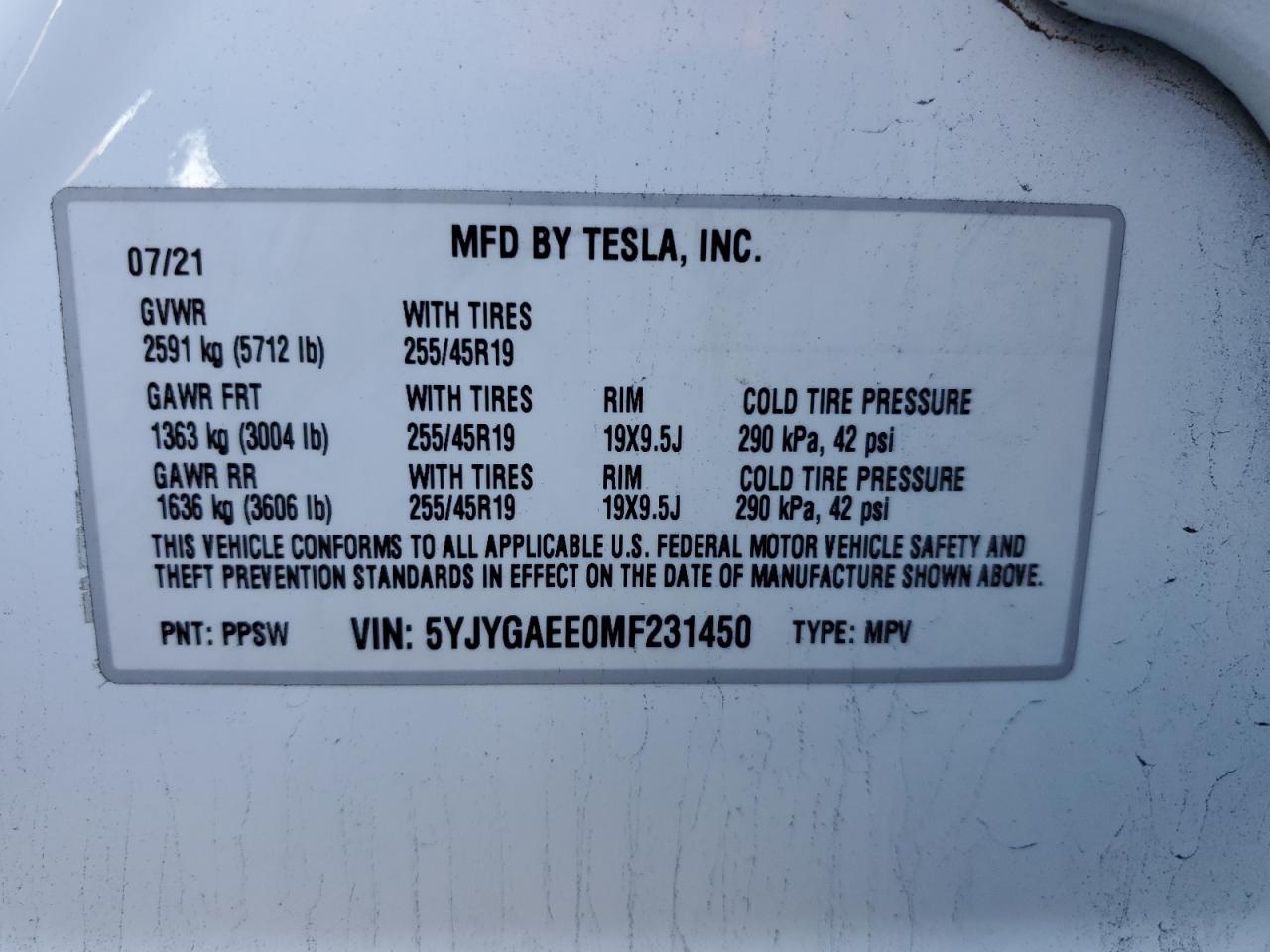 TESLA MODEL Y LONGE RANGE DUAL MOTOR 2021