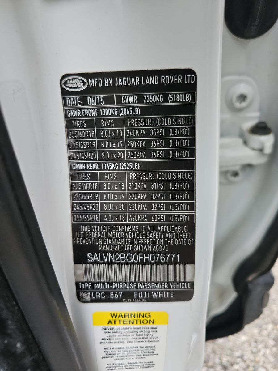 Land Rover Range Rover Evoque Pure 2015