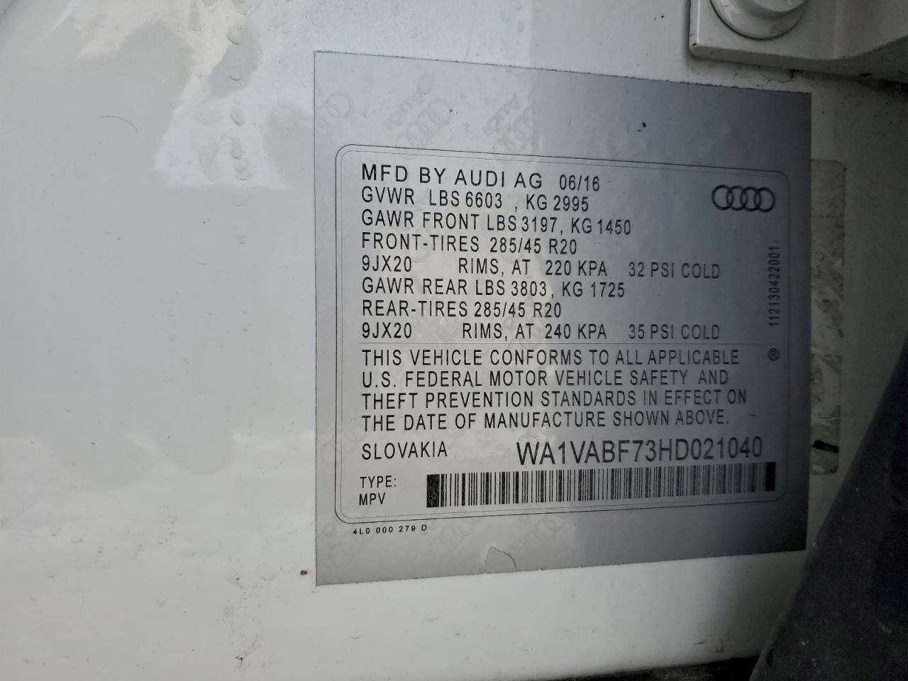 AUDI Q7 PRESTIGE 2017