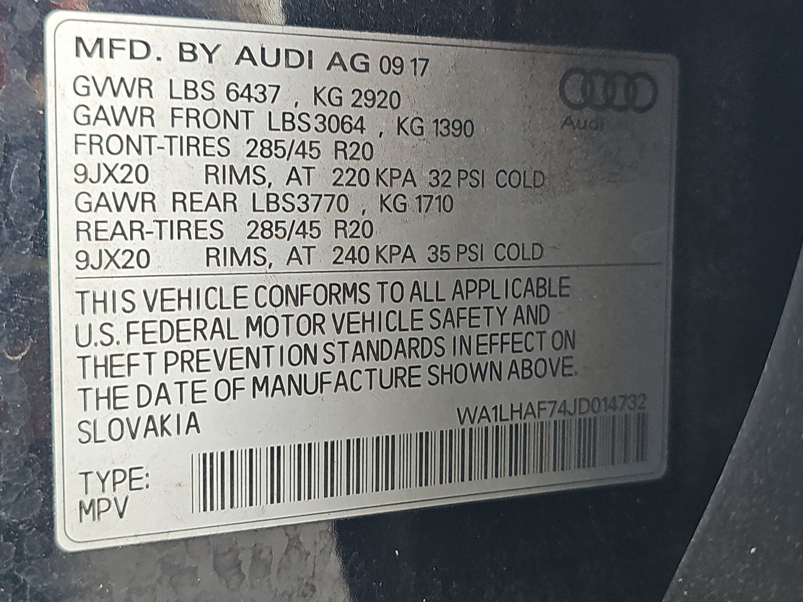 AUDI Q7 PREMIUM PLUS 2018