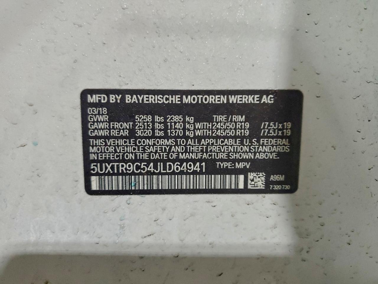 BMW X3 XDRIVE30I 2018