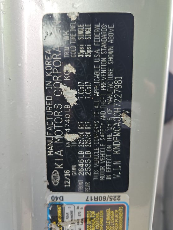 KIA SPORTAGE LX 2017