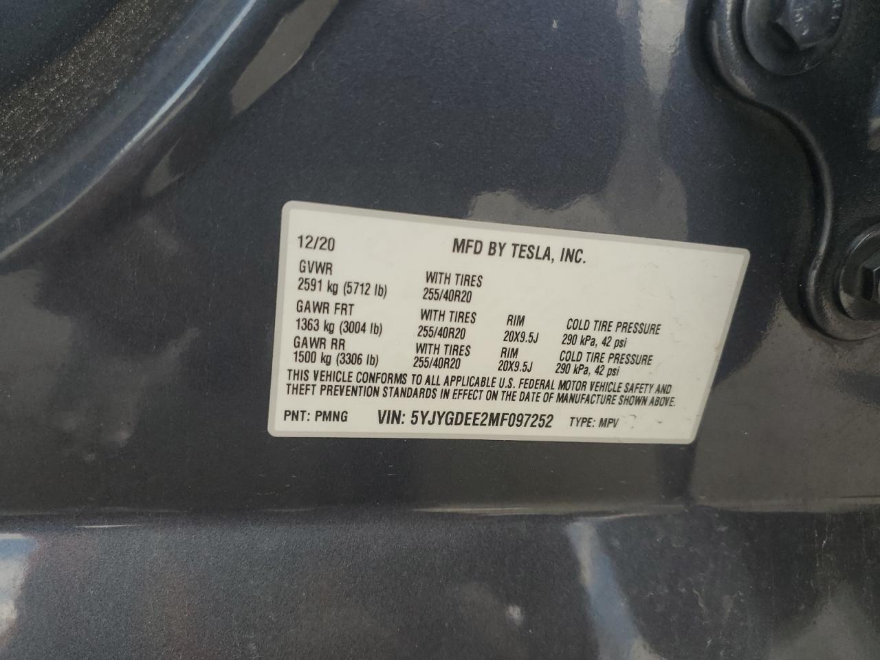 TESLA MODEL Y AWD LONGE RANGE DUAL MOTOR 2021