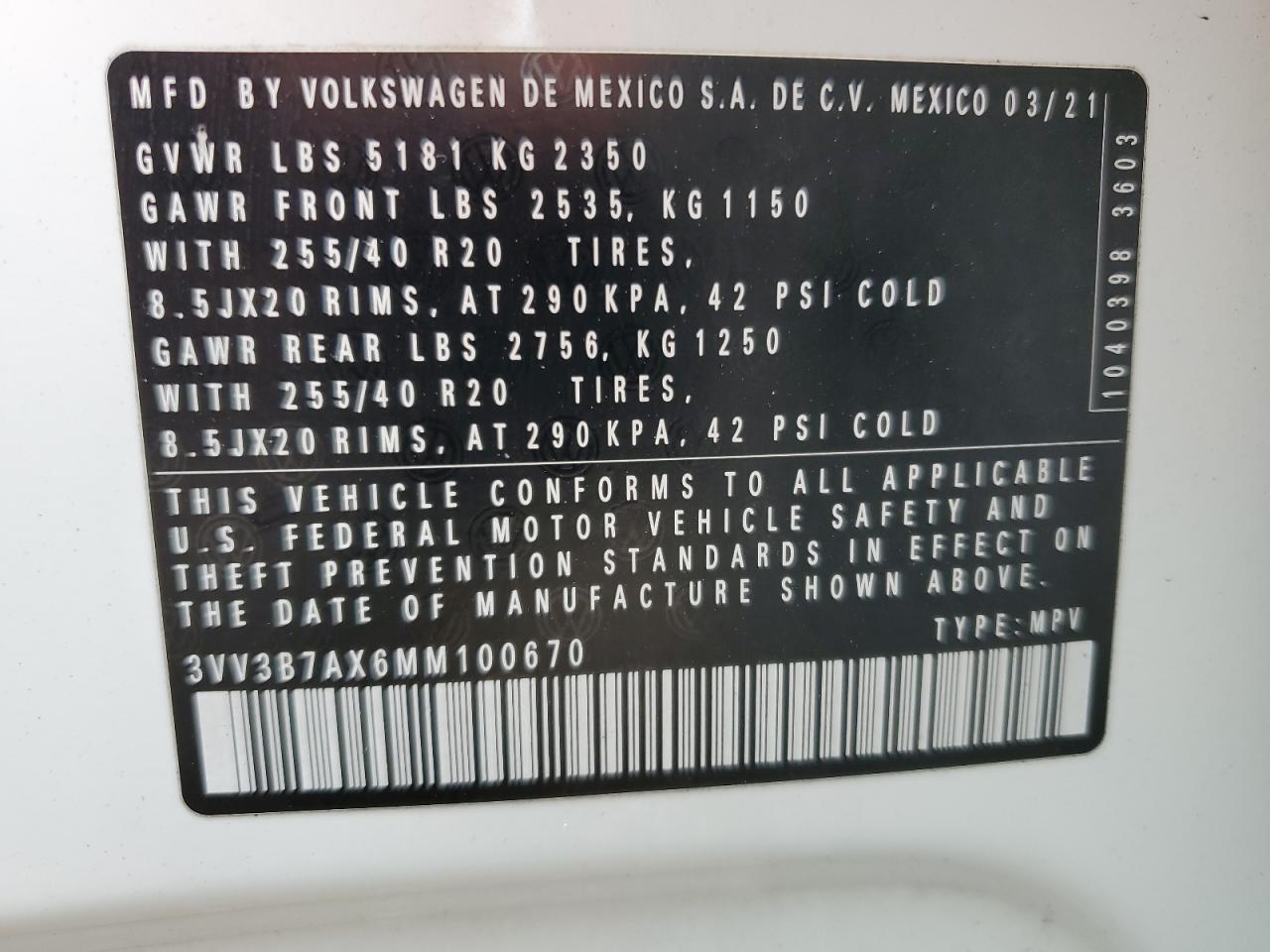 VOLKSWAGEN TIGUAN SE R-LINE 2021