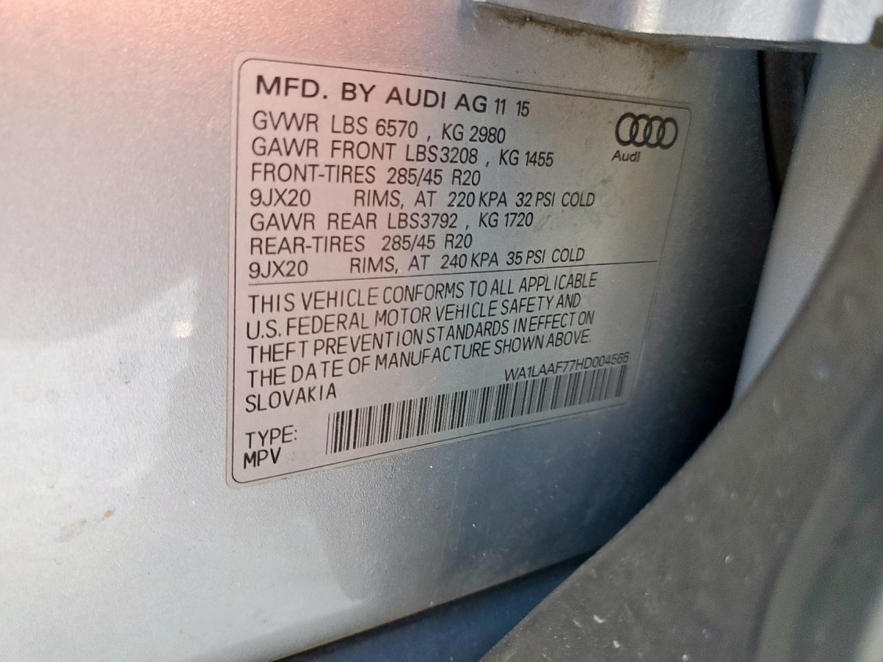 AUDI Q7 PREMIUM PLUS 2017