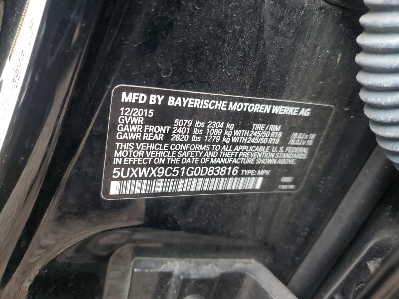 BMW X3 XDRIVE28I 2015