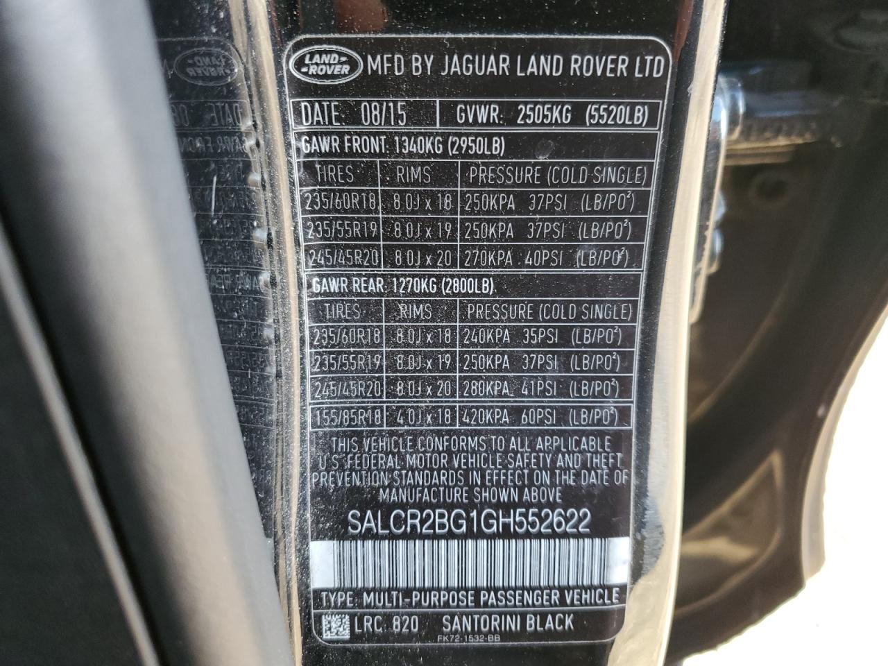 LAND ROVER DISCOVERY SPORT HSE 2016