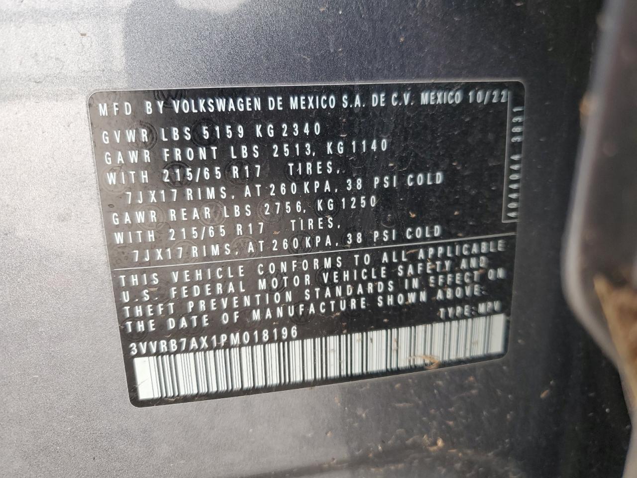 VOLKSWAGEN TIGUAN S 2023