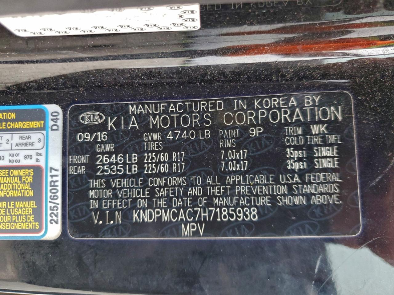 KIA SPORTAGE LX 2017