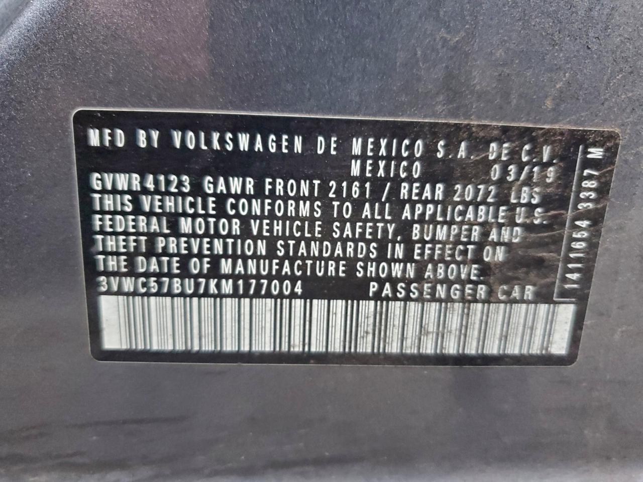 VOLKSWAGEN JETTA S 2019