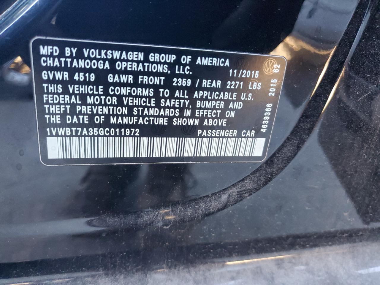 VOLKSWAGEN PASSAT SE 2016