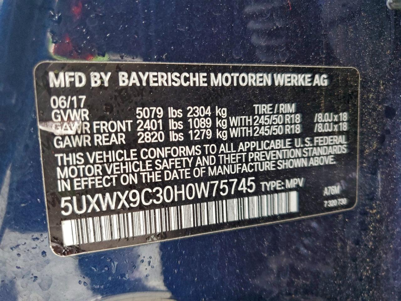 BMW X3 XDRIVE28I 2017