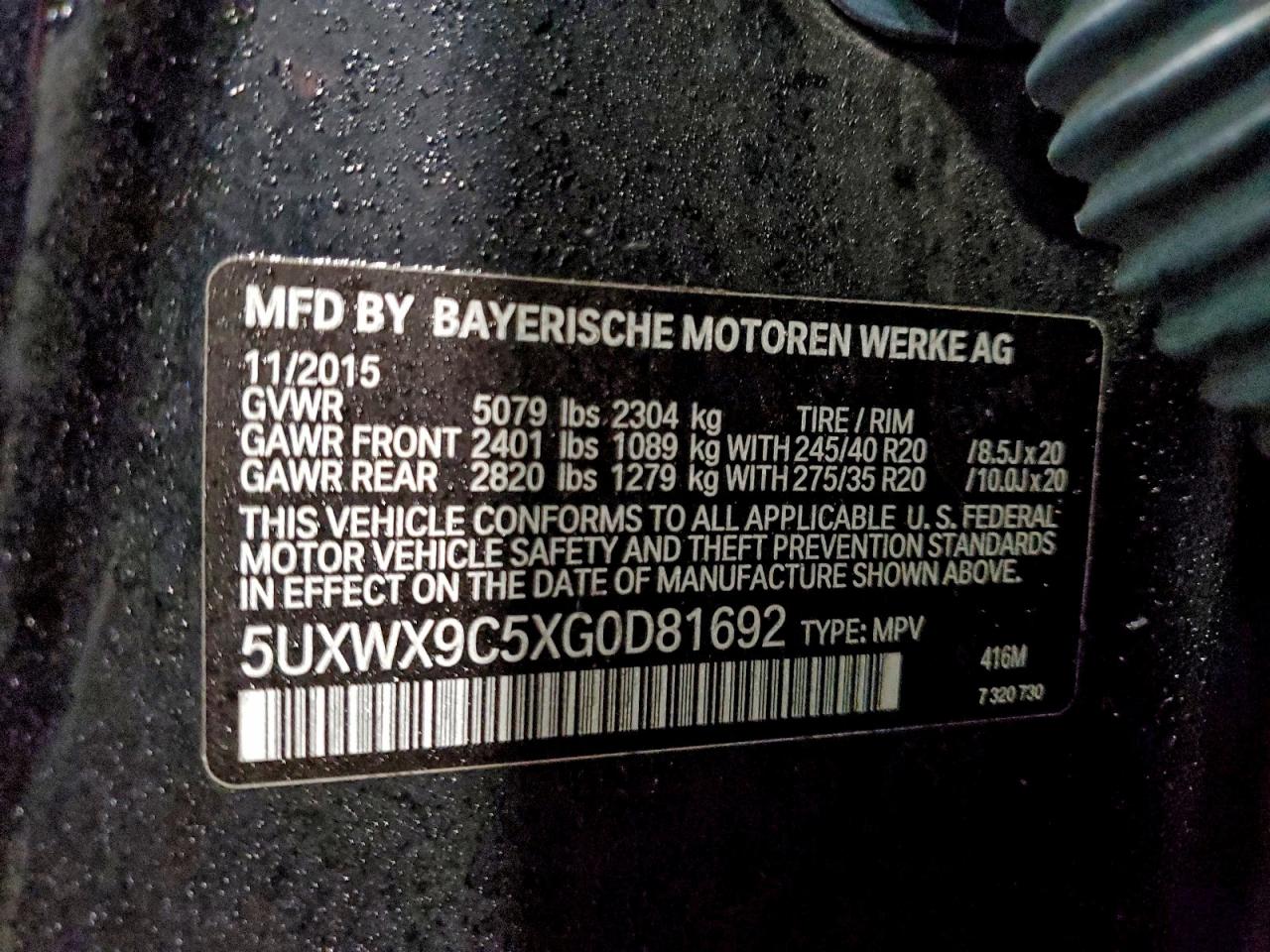 BMW X3 XDRIVE28I 2016