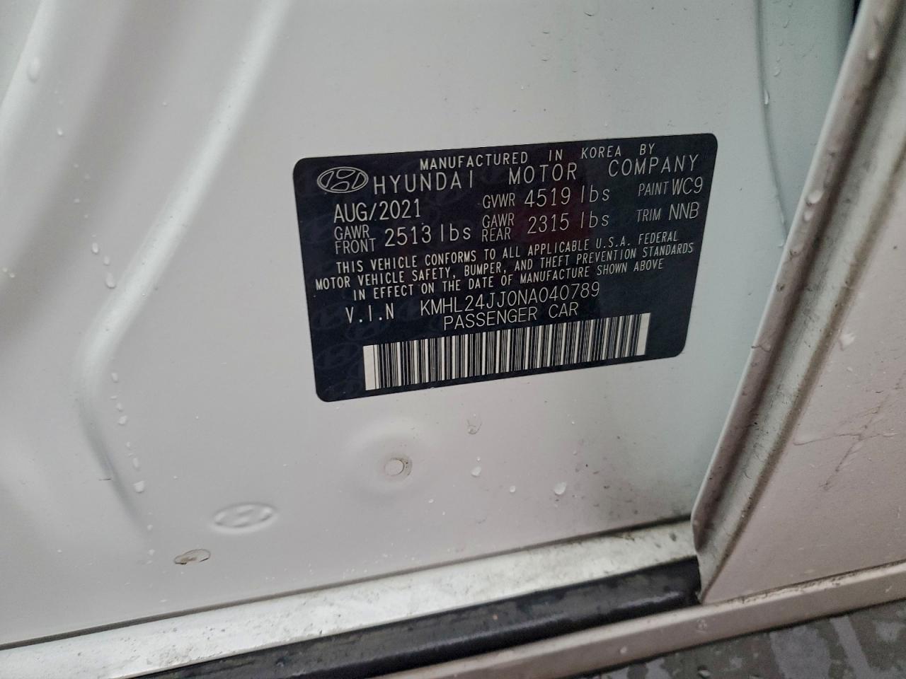 HYUNDAI SONATA HYBRID 2022