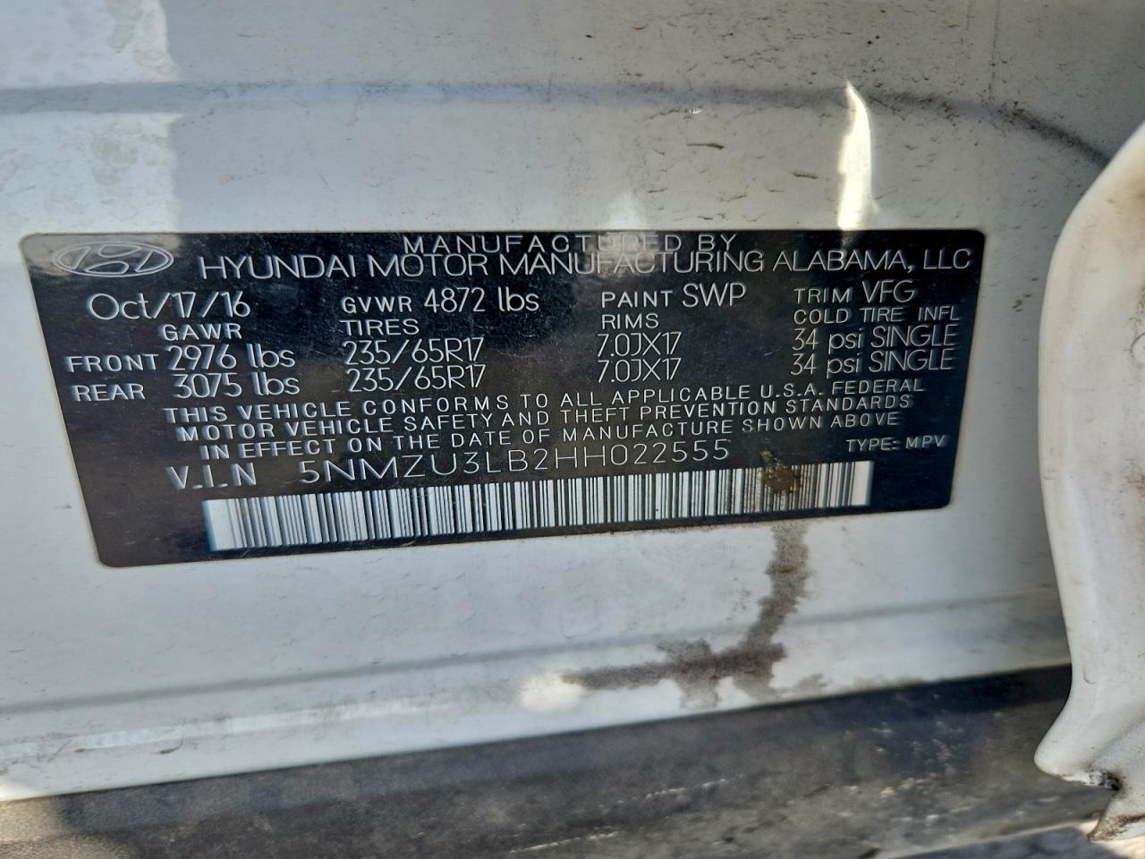 HYUNDAI SANTA FE SPORT 2017