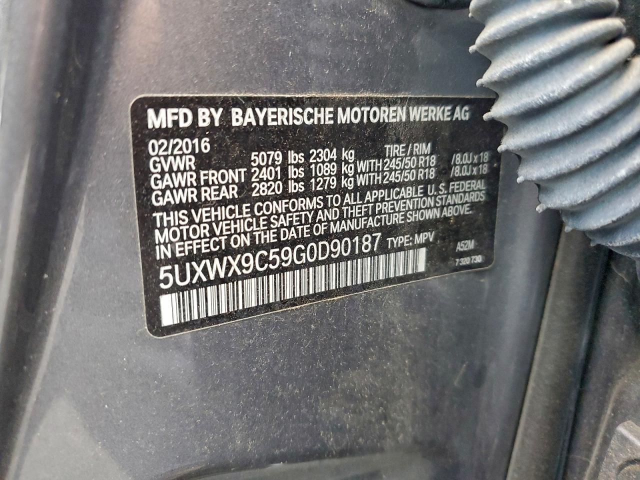 BMW X3 XDRIVE28I 2016