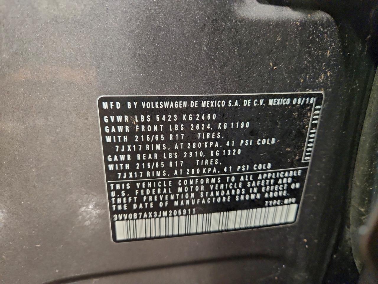 VOLKSWAGEN TIGUAN S 2018