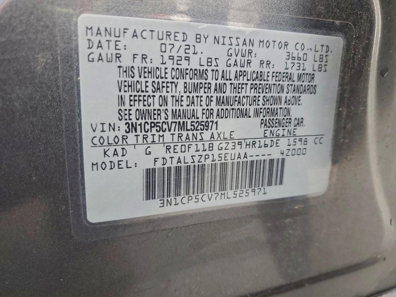 NISSAN KICKS SV 2021