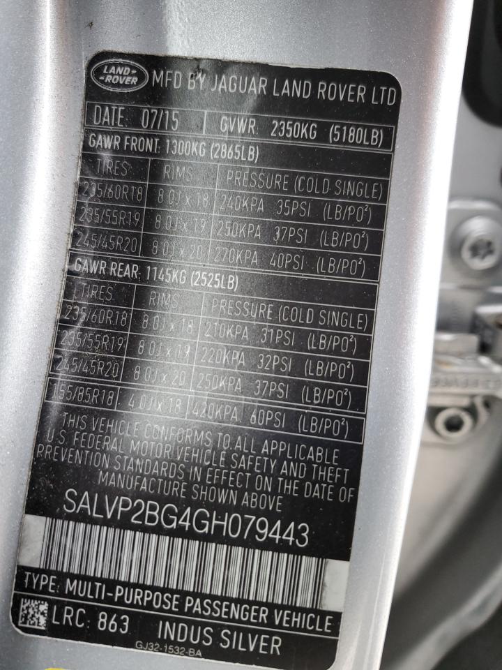 LAND ROVER RANGE ROVER EVOQUE SE 2016