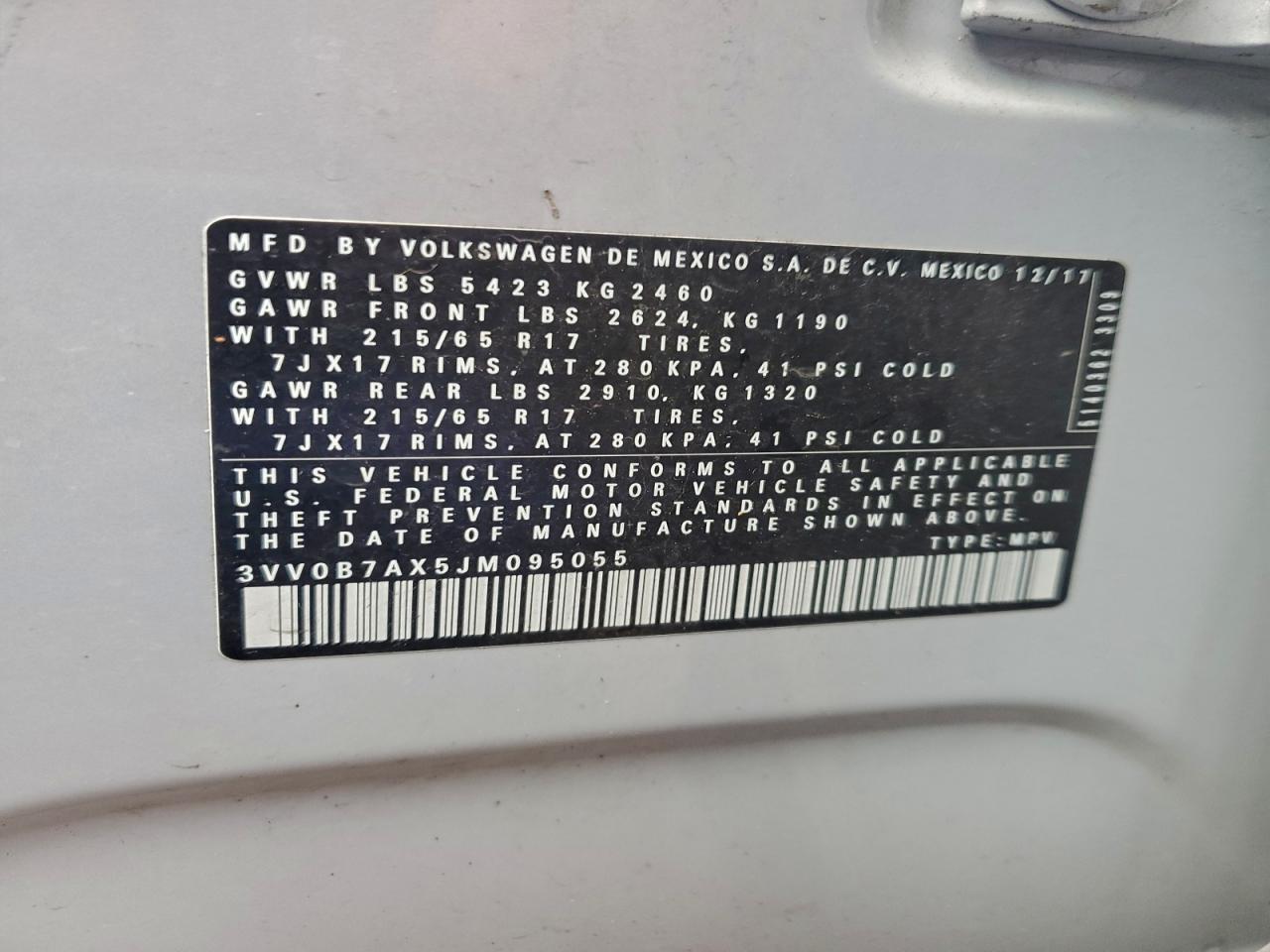 VOLKSWAGEN TIGUAN S 2018