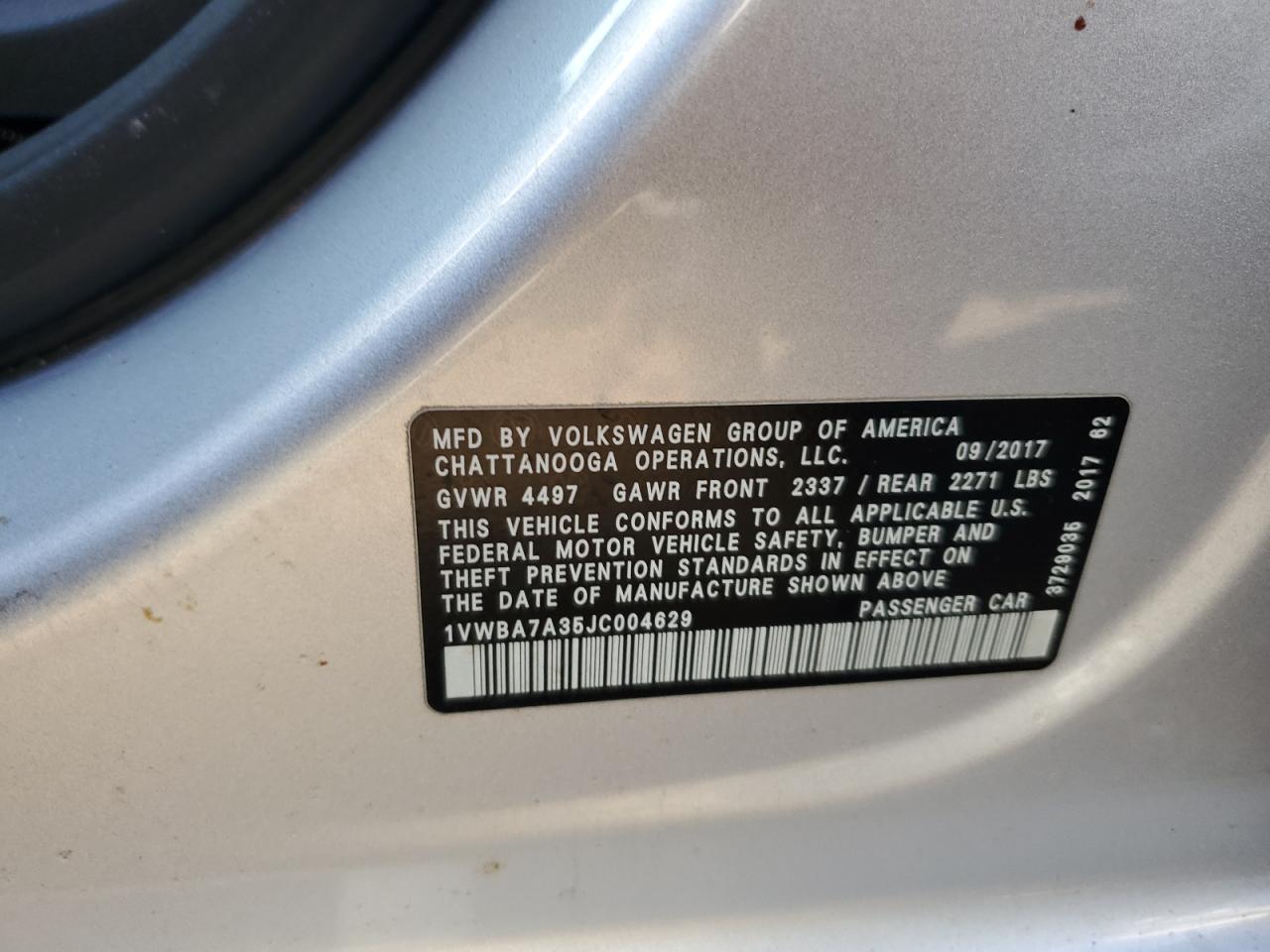 VOLKSWAGEN PASSAT SE 2018