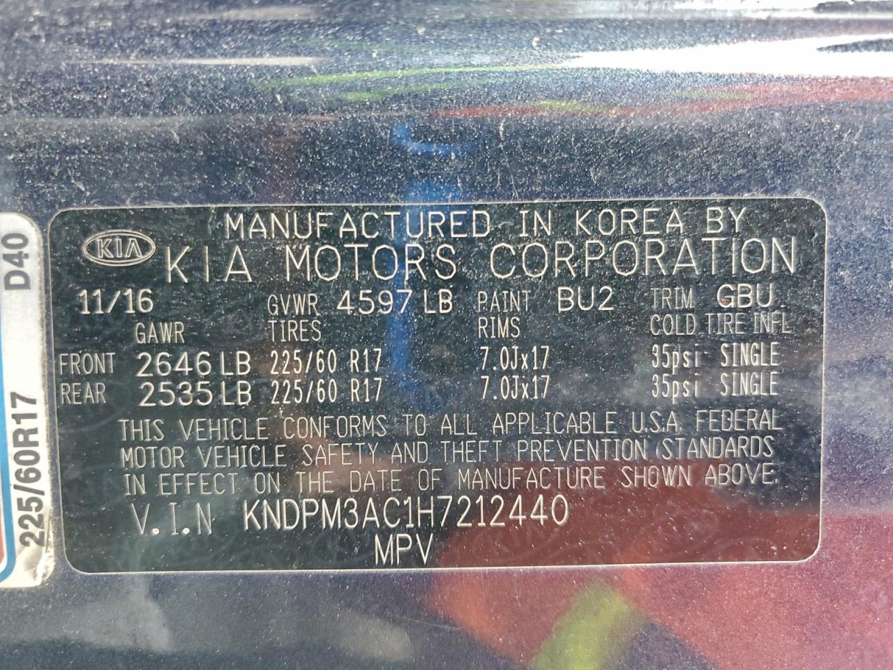 KIA SPORTAGE LX 2017