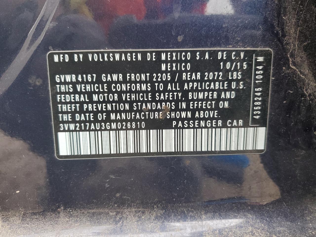 VOLKSWAGEN GOLF S/SE 2016