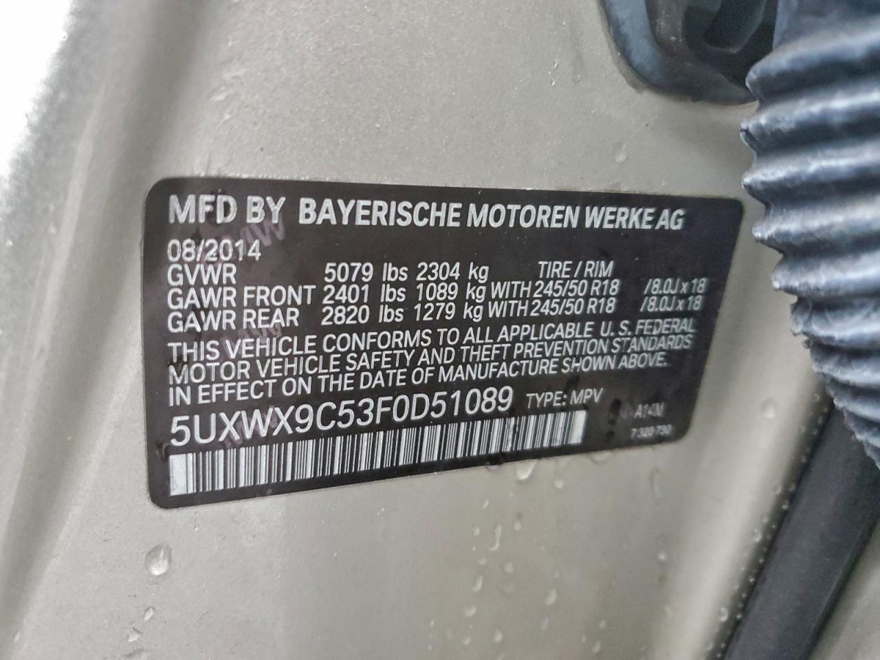 BMW X3 XDRIVE28I 2015