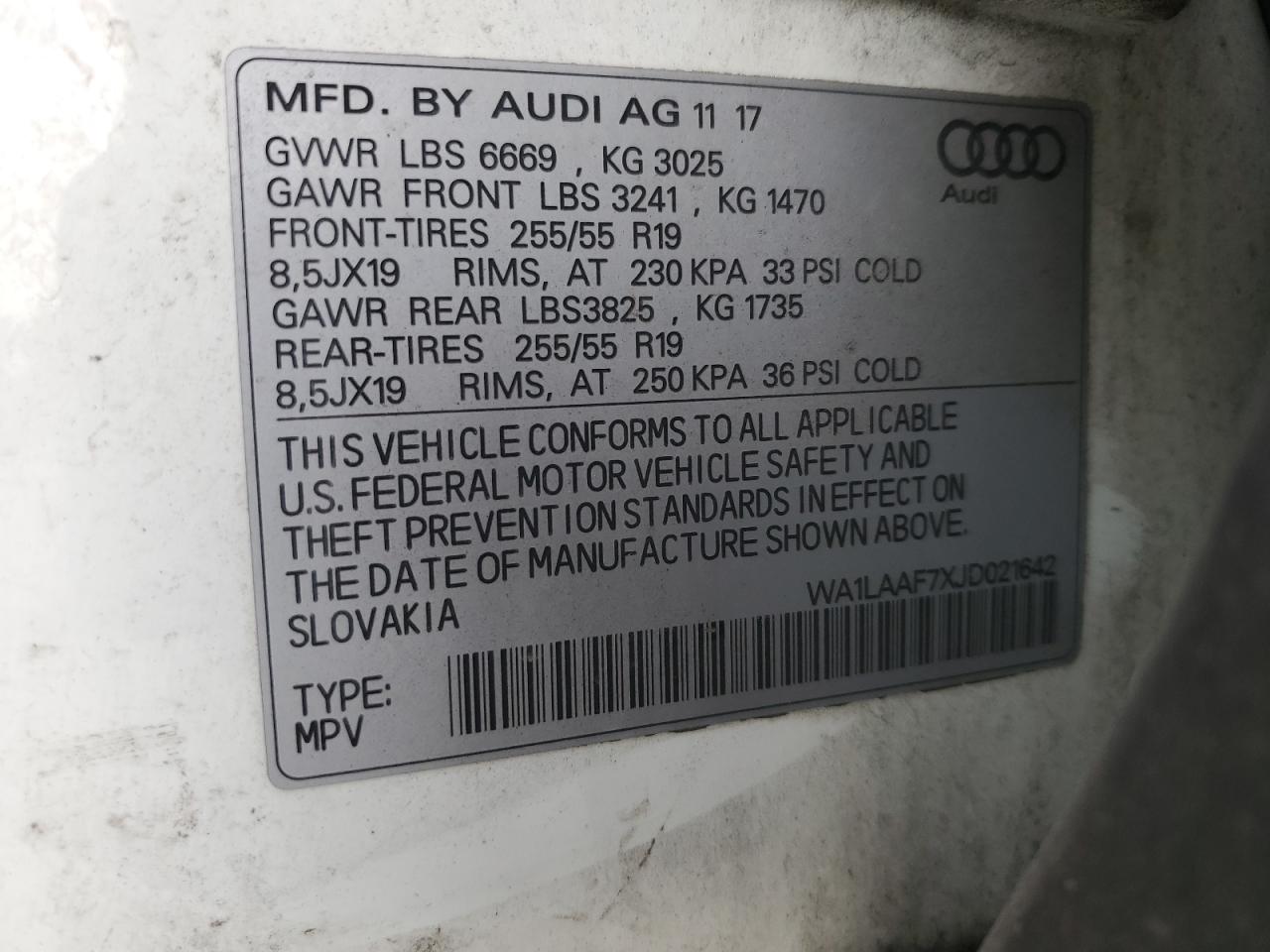 AUDI Q7 PREMIUM PLUS 2018