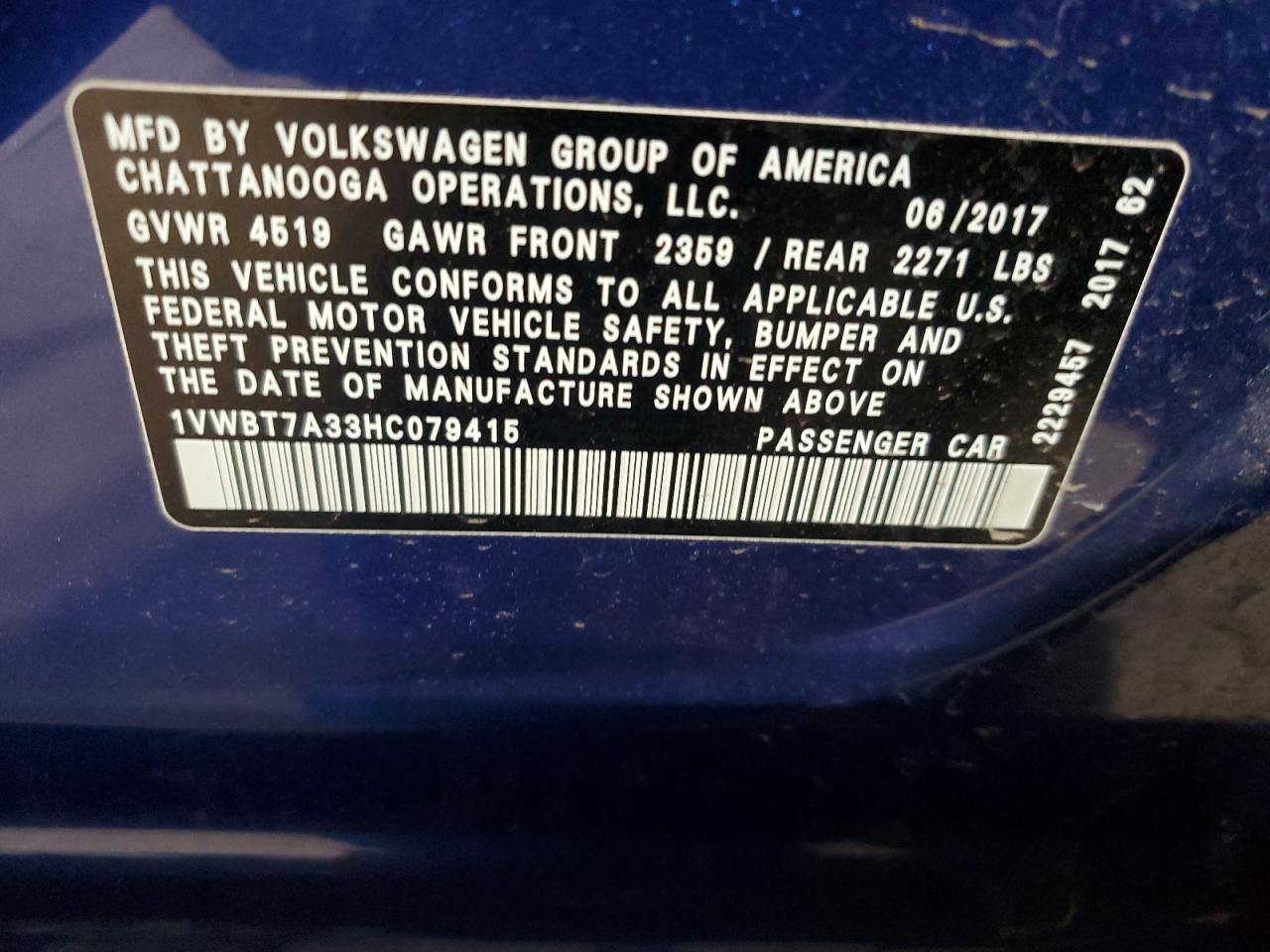 VOLKSWAGEN PASSAT SE 2017