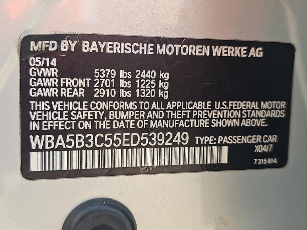 BMW 5 SERIES SEDAN 535I XDRIVE 2014