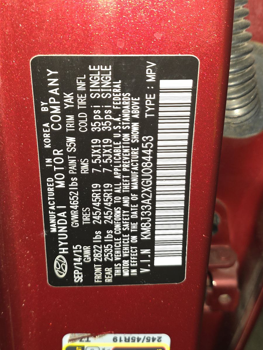 HYUNDAI TUCSON LIMITED 2016