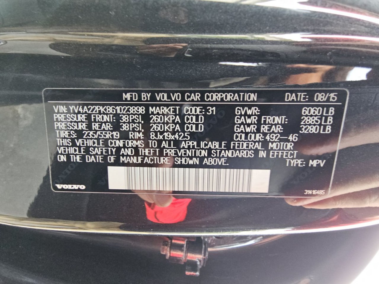 VOLVO XC90 T6 MOMENTUM 2016