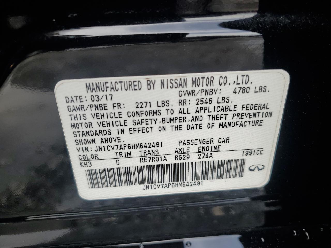 INFINITI Q50 BASE 2017