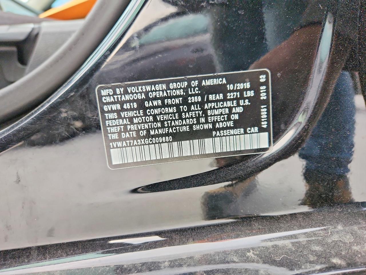 VOLKSWAGEN PASSAT S 2016