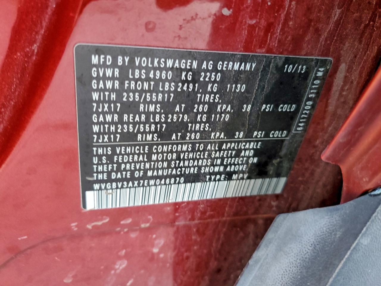 VOLKSWAGEN TIGUAN S 2013