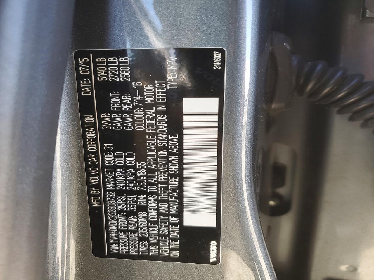 VOLVO XC60 T5 PREMIER 2015