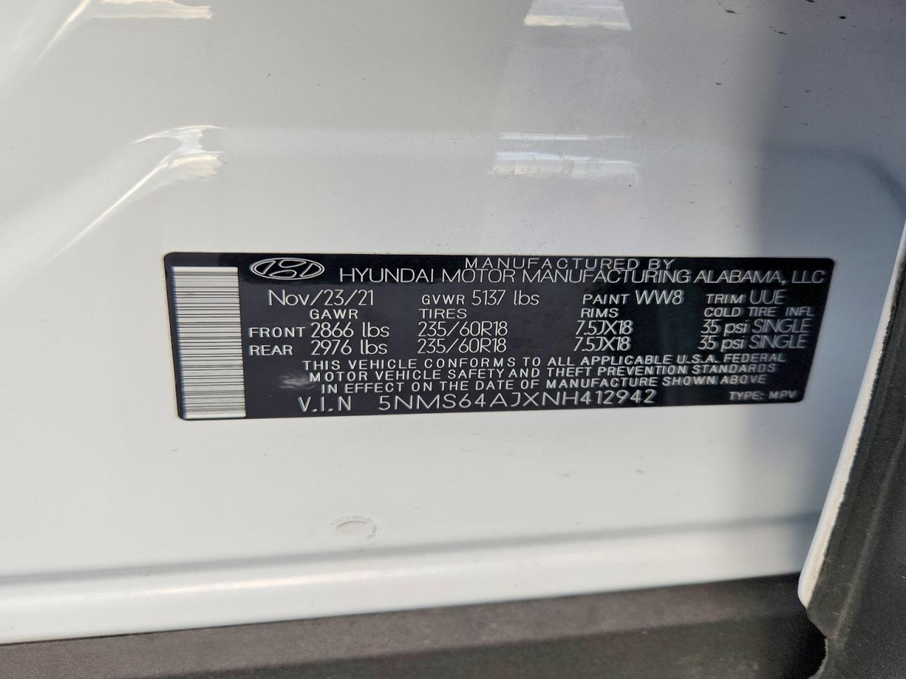 HYUNDAI SANTA FE SEL 2021