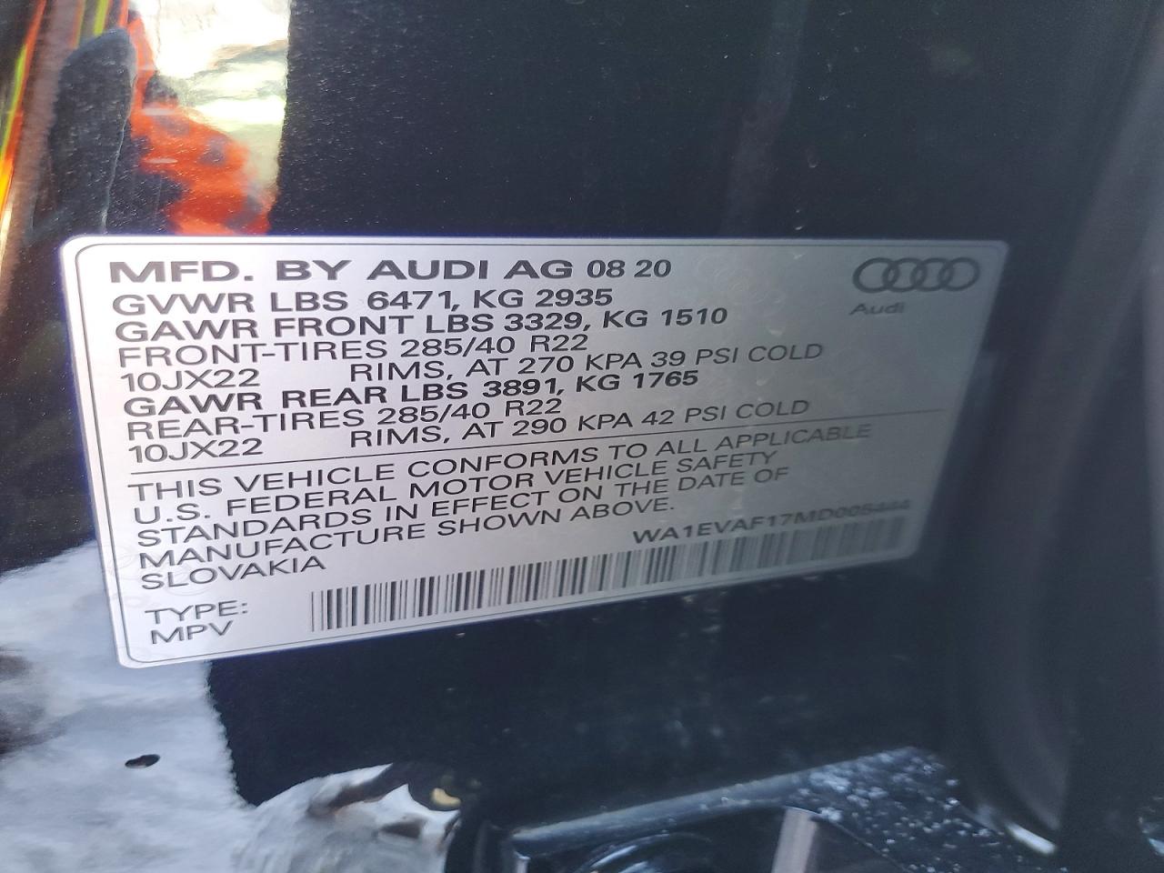 AUDI Q8 PREMIUM PLUS S-LINE 2021