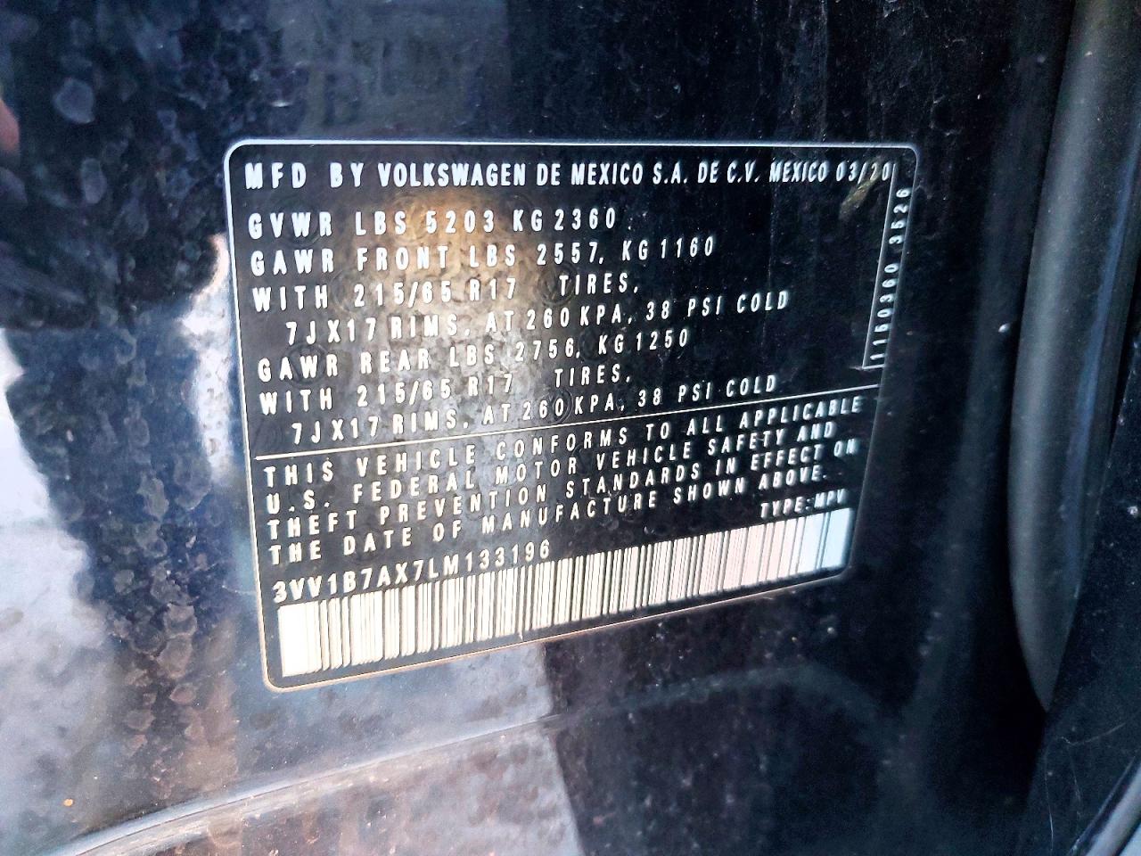 VOLKSWAGEN TIGUAN S 2020